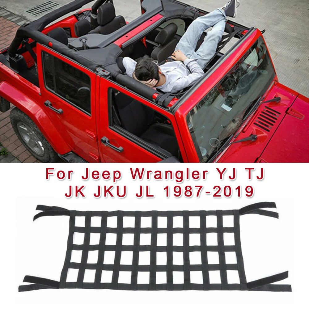 1pc Roof Hammoick Black Mesh Cargo Net For Jeep Wrangler YJ TJ JK JL Practical Car Accessories Car Roof Storage Belt Net
1pc Roof Hammoick Black Mesh Cargo Net For Jeep Wrangler YJ TJ JK JL Practical Car Accessories Car Roof Storage Belt Net