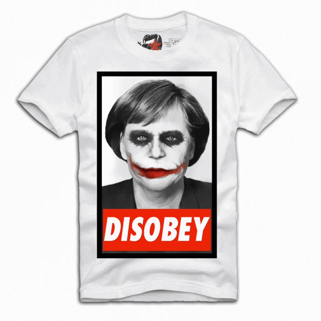 Disobey Merkel футболка Trump Nato Eu Ukraine putiv Nsa Joker уличная одежда с забавным принтом Мужская