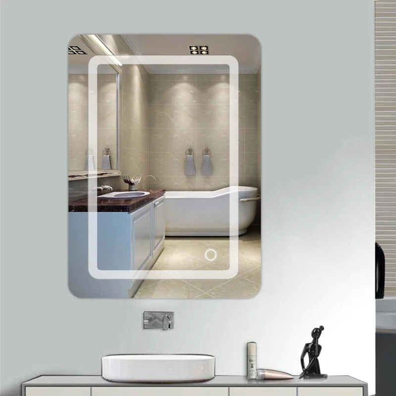 Wall Mounted Bathroom Mirror Rectangular Touch Switch Anti-fog Bathroom Mirror With Led Light LED Bathroom Mirror 
Wall Mounted Bathroom Mirror Rectangular Touch Switch Anti-fog Bathroom Mirror With Led Light LED Bathroom Mirror
