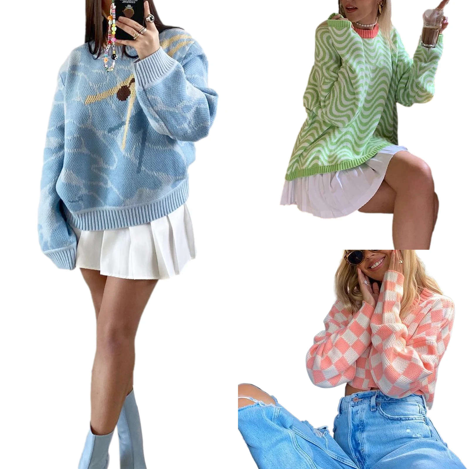 Y2K Women Knitted Sweater 90s Fashion Printed Long Sleeve Round Neck Pullovers Autumn Winted Casual Tops Pullovers Sweater
Y2K Women Knitted Sweater 90s Fashion Printed Long Sleeve Round Neck Pullovers Autumn Winted Casual Tops Pullovers Sweater