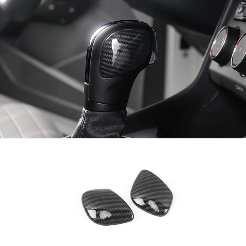 

For Seat Tarraco 2018 2019 2020 ABS Carbon fiber Car gear shift lever knob handle cover Cover Trim Accessories Styling 2pcs