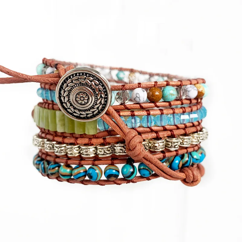 Natural Gemstone 5-layer Leather Bracelet Bracelet Women's Bracelet Gift Punk Bracelet Women's Wrap-around Bracelet
Natural Gemstone 5-layer Leather Bracelet Bracelet Women's Bracelet Gift Punk Bracelet Women's Wrap-around Bracelet