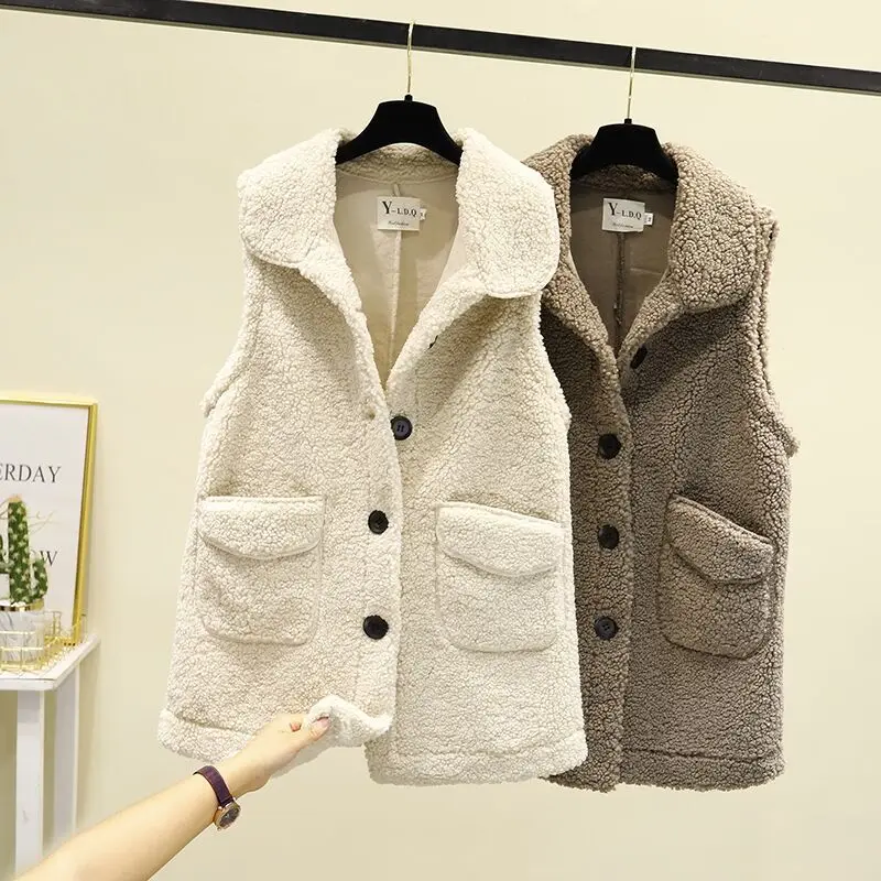 Lugentolo Korean Faux Fur Waistcoat Women Fall Fashion Lapel Single-breasted Plush Jacket Streetwear Vest Women
Lugentolo Korean Faux Fur Waistcoat Women Fall Fashion Lapel Single-breasted Plush Jacket Streetwear Vest Women