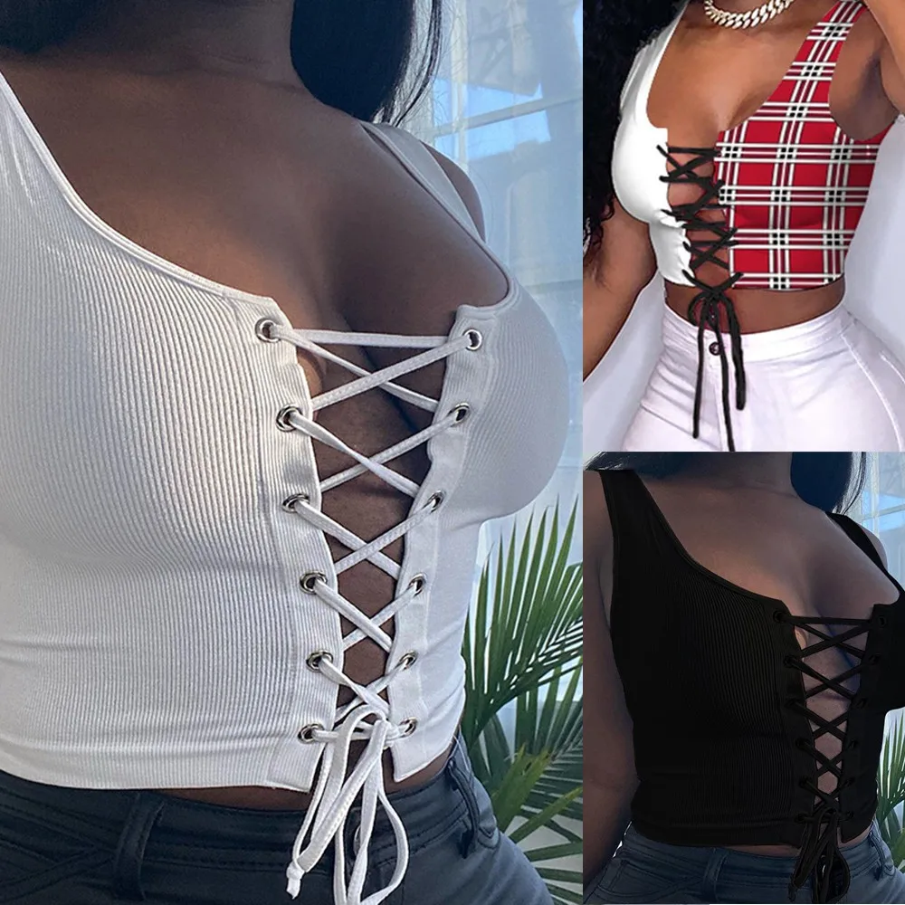 Women Summer Sexy Hollow Out Lace Up Vest Sleeveless Crop Top Night Club Party Tank Top Criss-cross Lace Up Bandage Slim Wild
Women Summer Sexy Hollow Out Lace Up Vest Sleeveless Crop Top Night Club Party Tank Top Criss-cross Lace Up Bandage Slim Wild