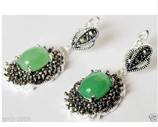 Natural Green jade Gems 925 Sterling Silver Marcasite Dangle Earrings gem/jade/coral/opal Marcasite
Natural Green jade Gems 925 Sterling Silver Marcasite Dangle Earrings gem/jade/coral/opal Marcasite