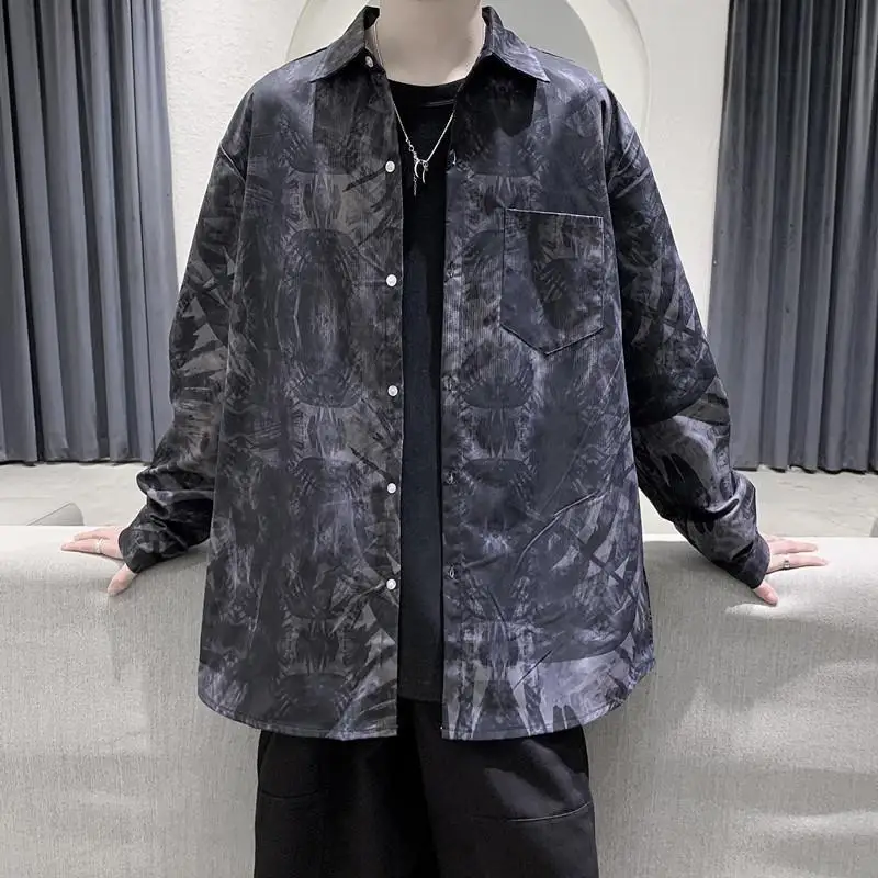 E-BAIHUI Tie-dye Shirts For Men Graffiti Print Gothic Style Casual Loose High Street Men's Clothing Button Streetwear Chic Top
E-BAIHUI Tie-dye Shirts For Men Graffiti Print Gothic Style Casual Loose High Street Men's Clothing Button Streetwear Chic Top