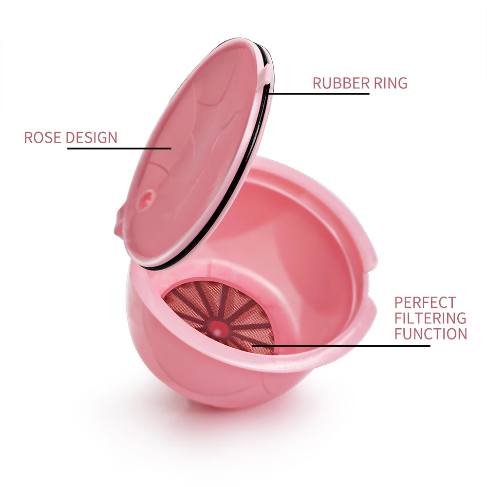 ICafilas розовый новый дизайн многоразового использования для кофейных капсул Dolce
