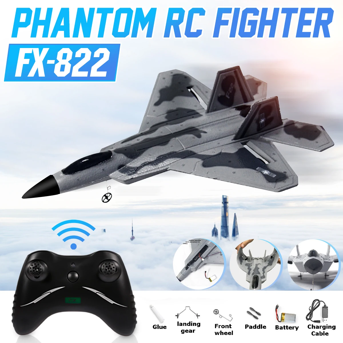 Модель самолета FX-822 F22 2,4 GHz EPP RC RTF с батареей и пультом дистанционного управления
Модель самолета FX-822 F22 2,4 GHz EPP RC RTF с батареей и пультом дистанционного управления