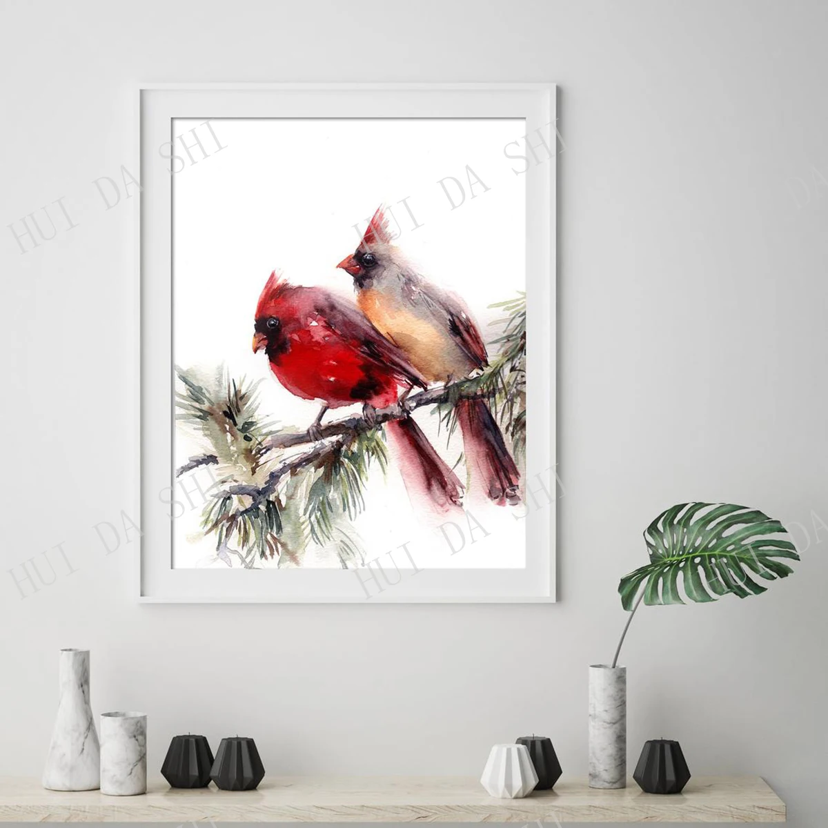 Cardinal Birds Couple Art Print, Northern Cardinal watercolor print, two Cardinal birds painting, bird wall fine art print
Cardinal Birds Couple Art Print, Northern Cardinal watercolor print, two Cardinal birds painting, bird wall fine art print