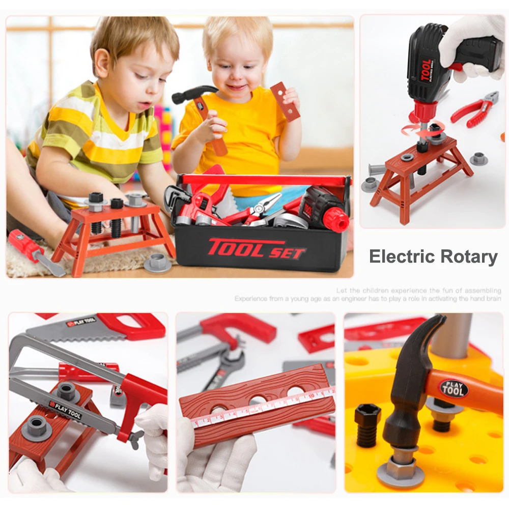 Children Toys Electric Drills Tool Toys Toolbox Set Simulation Drill Screwdriver Repair Tool Kit House Play Toys for Kids
Children Toys Electric Drills Tool Toys Toolbox Set Simulation Drill Screwdriver Repair Tool Kit House Play Toys for Kids