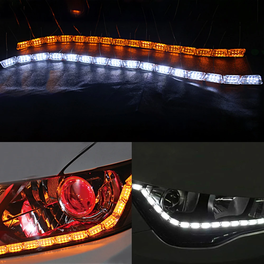 MODERN CAR Flow Flexible Switchback LED Knight Rider Strip Light Headlight Sequential Flasher Dual Color DRL Turn Signal Lights
MODERN CAR Flow Flexible Switchback LED Knight Rider Strip Light Headlight Sequential Flasher Dual Color DRL Turn Signal Lights