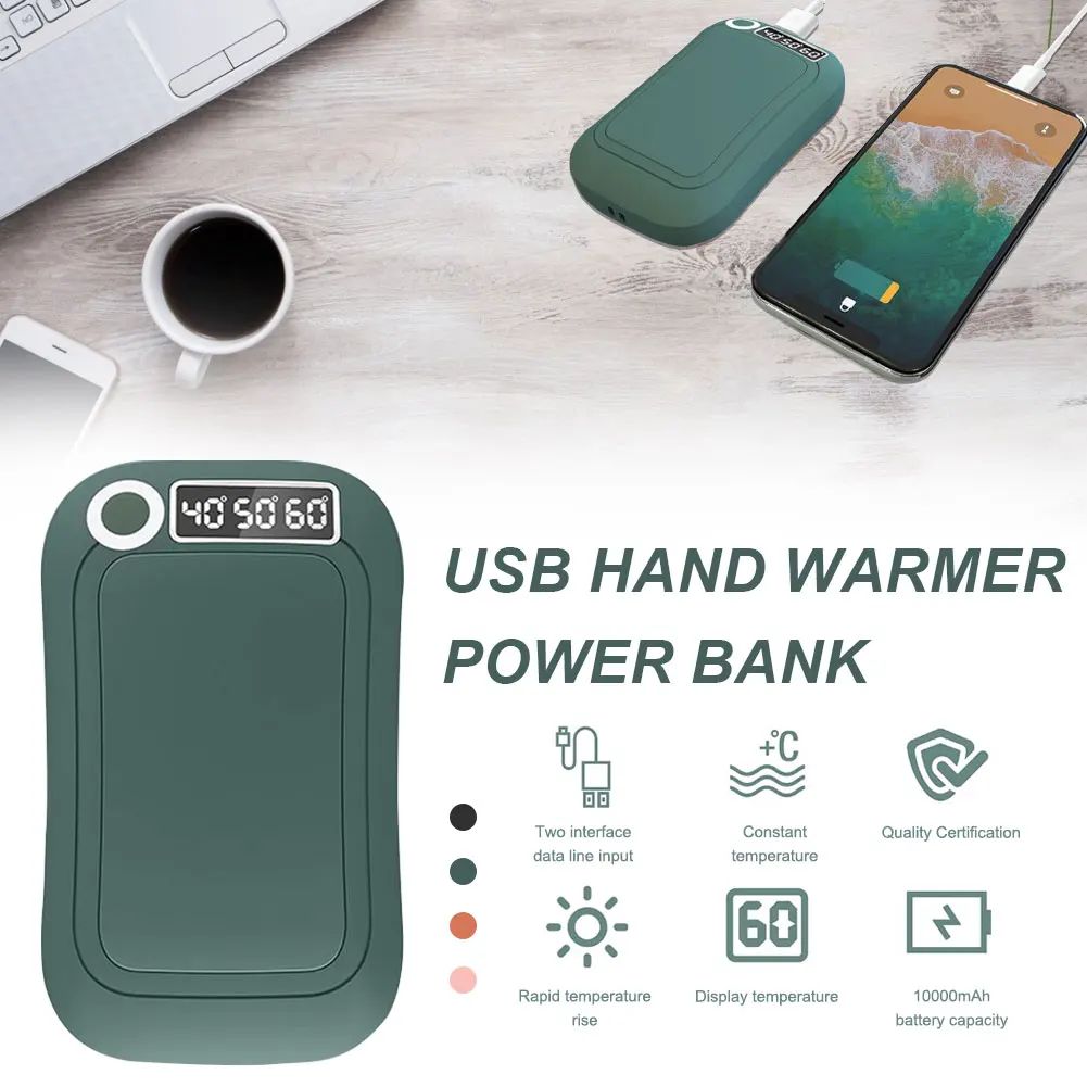 Winter Mini Hand Warmer Rechargeable Quick Heating Power Bank Electric Heater Warm for Home Travel Temperature Display 10000mAh
Winter Mini Hand Warmer Rechargeable Quick Heating Power Bank Electric Heater Warm for Home Travel Temperature Display 10000mAh