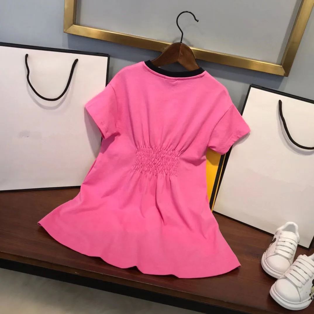 2021 Summer New Top luxury Brand Children's White Pink High-Quality Clothing princess Girls dress