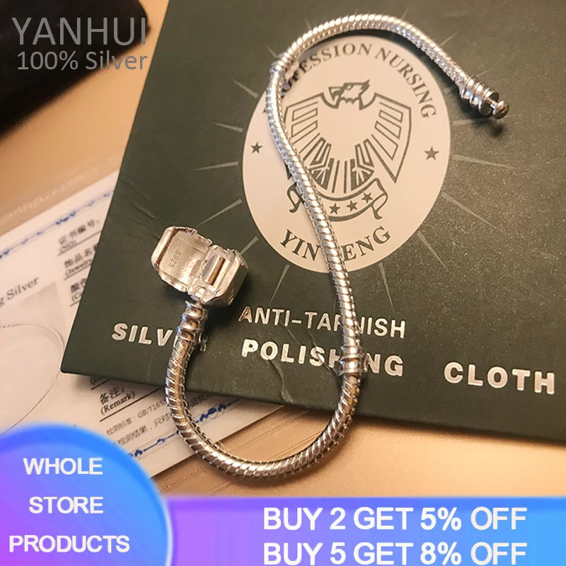 With Certificate Luxury 100% Original 925 Silver Snake Chain Bracelet Bangle for Women Authentic Charm Jewelry Pulseira Gift B05 
With Certificate Luxury 100% Original 925 Silver Snake Chain Bracelet Bangle for Women Authentic Charm Jewelry Pulseira Gift B05