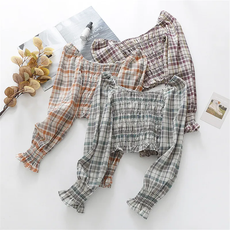 Vintage Shirt Blouse Women Hippie Tunic Chemises Femme Chic Square Collar Puff Sleeve Plaid Cotton Bohemian Shirts for Women
Vintage Shirt Blouse Women Hippie Tunic Chemises Femme Chic Square Collar Puff Sleeve Plaid Cotton Bohemian Shirts for Women