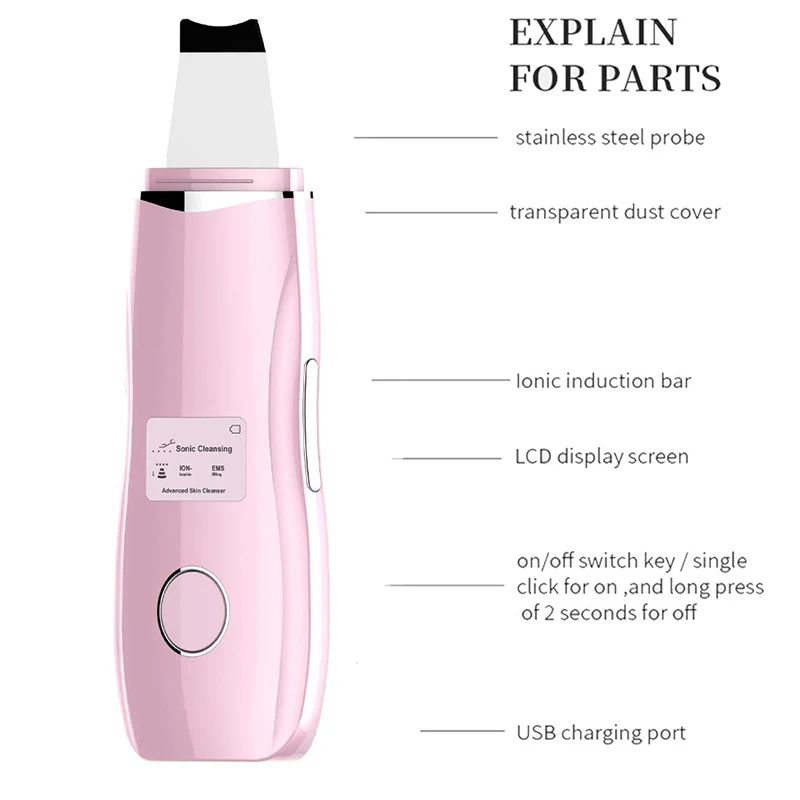 Ultrasonic Ion Scrubber Exfoliator Face Skin Peeling Cleaner EMS Lifting Tightening Blackhead Pimple Remover Pore Cleansing Tool
Ultrasonic Ion Scrubber Exfoliator Face Skin Peeling Cleaner EMS Lifting Tightening Blackhead Pimple Remover Pore Cleansing Tool