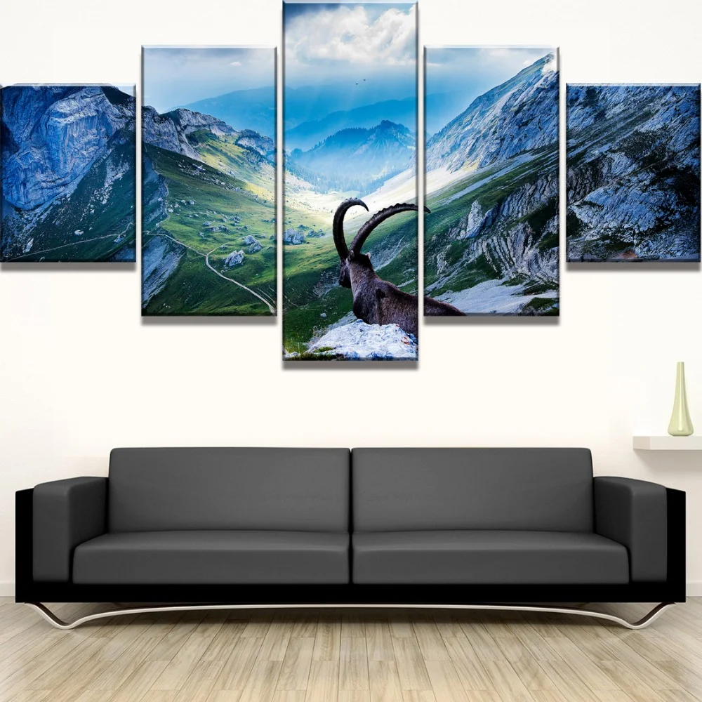 Canvas Painting 5 Piece HD Print Bighorn Sheep Mountain View Animal Landscape Canvas Wall Art Home Decor For Living Room
Canvas Painting 5 Piece HD Print Bighorn Sheep Mountain View Animal Landscape Canvas Wall Art Home Decor For Living Room