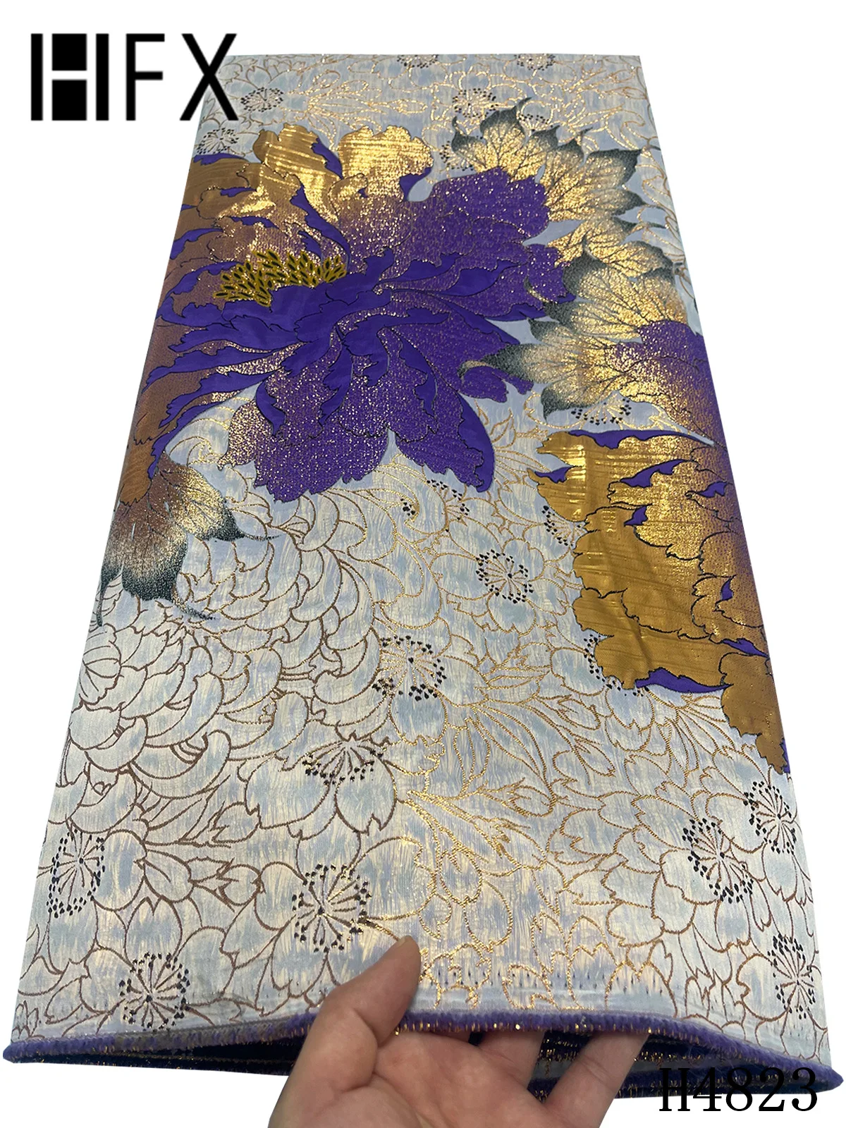 HFX purple Brocade Lace Fabrics 5 yards 2021 Hot Selling African Jacquard Lace Fabrics With Weave For Sewing wedding dress H4823
HFX purple Brocade Lace Fabrics 5 yards 2021 Hot Selling African Jacquard Lace Fabrics With Weave For Sewing wedding dress H4823