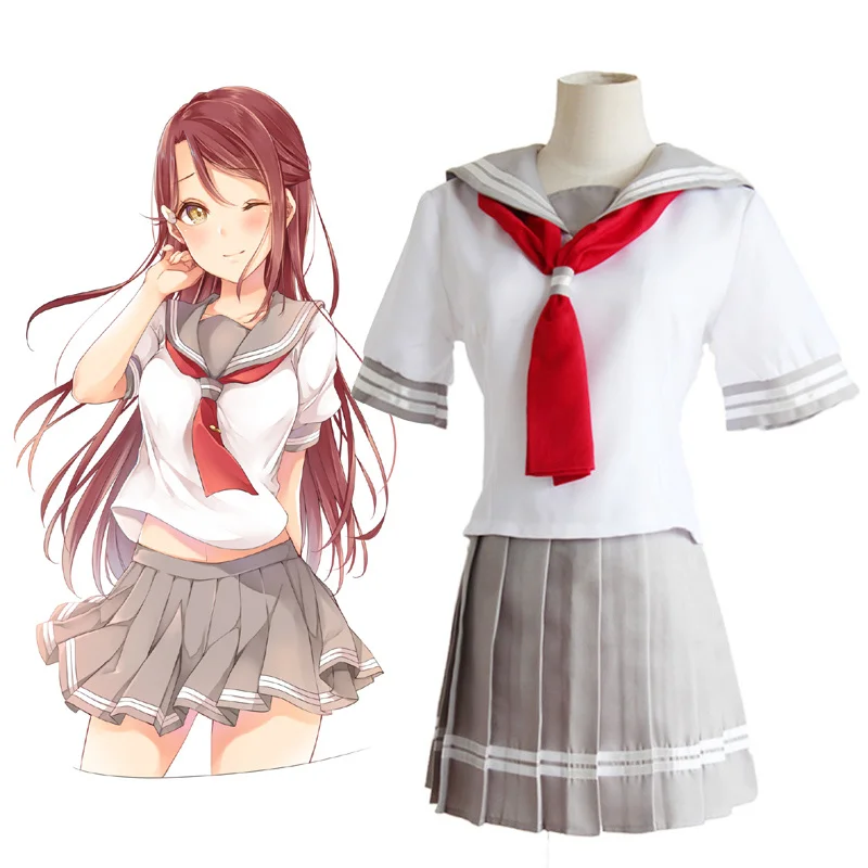 

Love Live Sunshine Aqours Cosplay Takami Chika Sakurauchi Riko Girls Sailor Suit Costume Aqours School Uniforms Halloween Dress