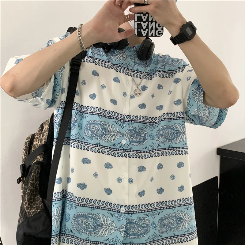 Vintage Lazy Commuting Cashew Personality Pattern Loose Short-Sleeved Women Shirt Summer New Street INS Trend Hip-Hop Men's Top
Vintage Lazy Commuting Cashew Personality Pattern Loose Short-Sleeved Women Shirt Summer New Street INS Trend Hip-Hop Men's Top