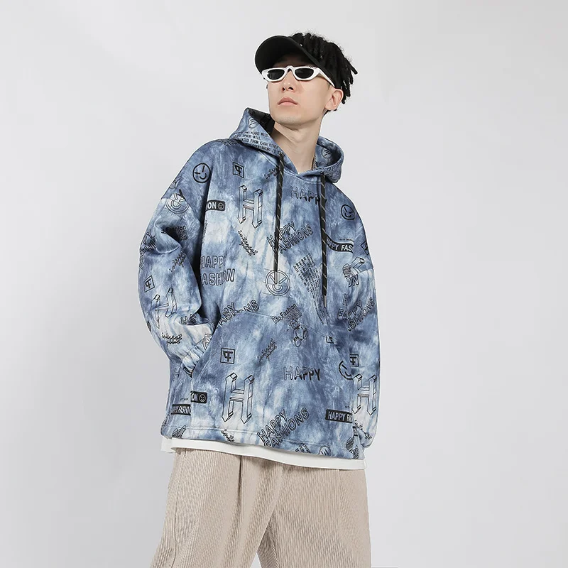 Autumn Tie-dye Hoodies Men Graffiti letter Print Hip Hop Personality Pullover Loose Fashion Streetwear Oversize Hooded Sweatshir
Autumn Tie-dye Hoodies Men Graffiti letter Print Hip Hop Personality Pullover Loose Fashion Streetwear Oversize Hooded Sweatshir