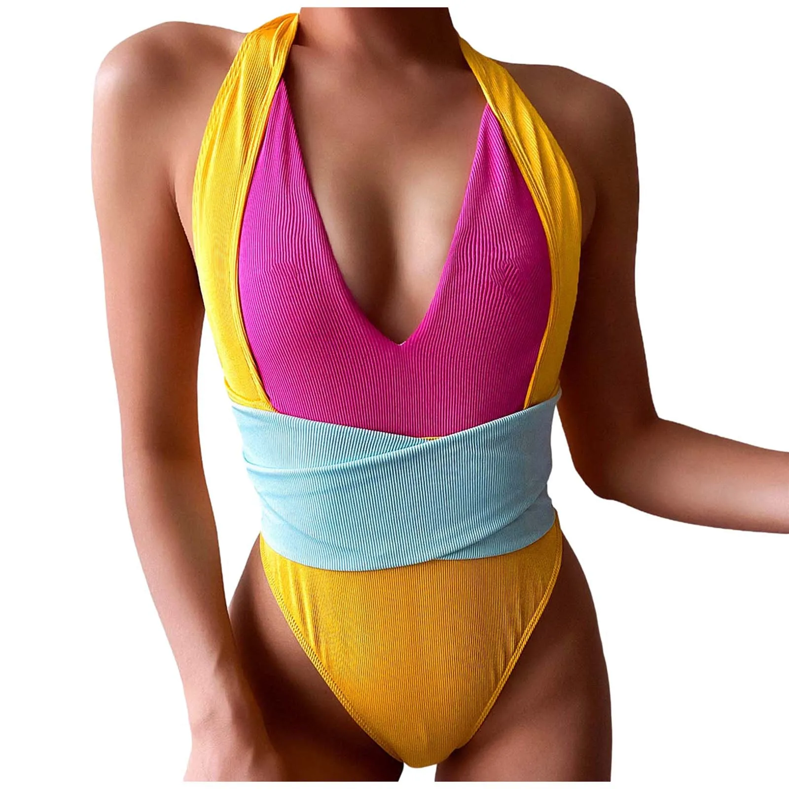 Women bikinis set 2021 Sexy Fashion One-Piece Bikini Splicing Swimwear Swimsuit Beachwear Set women clothing
Women bikinis set 2021 Sexy Fashion One-Piece Bikini Splicing Swimwear Swimsuit Beachwear Set women clothing