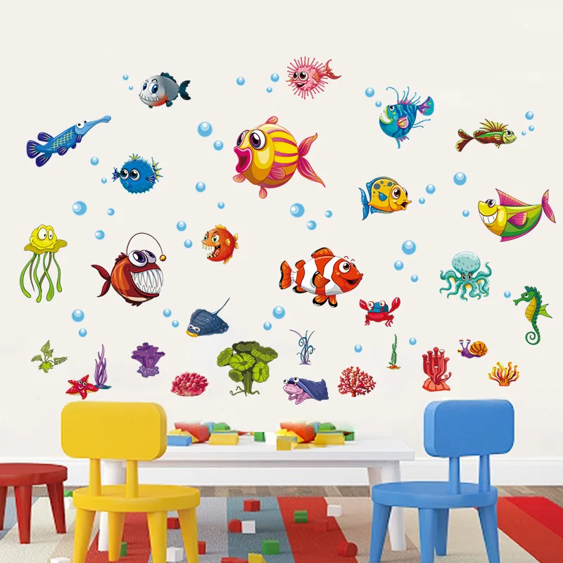 Underwater world cartoon wall sticker children's room kindergarten bedroom living room decor REMOVABLE DECAL
Underwater world cartoon wall sticker children's room kindergarten bedroom living room decor REMOVABLE DECAL