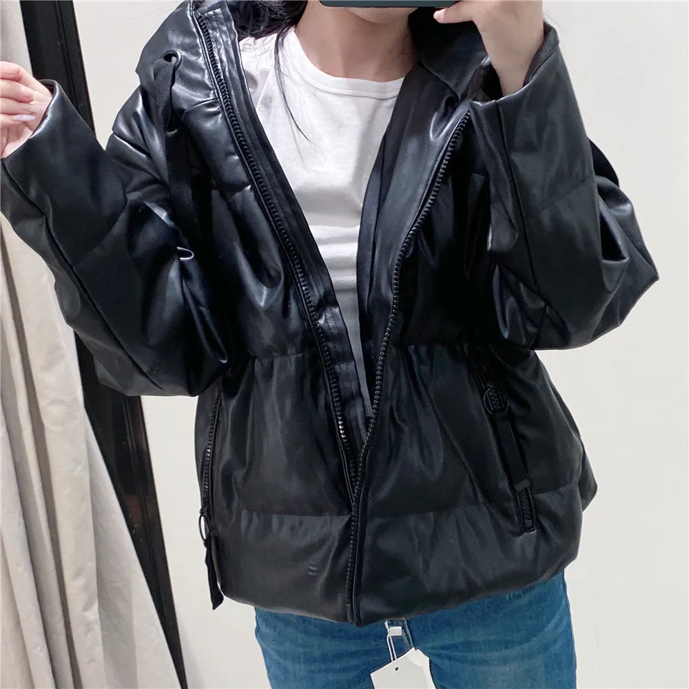 Winter leather coat korean parka jacket women oversized jacket zipper black leather coat khaki hooded parka drawstring outerwear
Winter leather coat korean parka jacket women oversized jacket zipper black leather coat khaki hooded parka drawstring outerwear