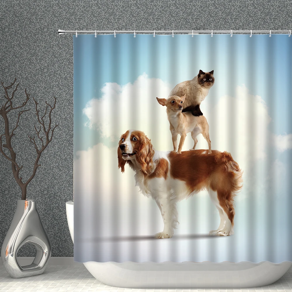 Cat Dog Shower Curtain Beautiful Peacocks Giraffe Animal Pattern Waterproof Polyester Fabric Household Decorative With Hooks
Cat Dog Shower Curtain Beautiful Peacocks Giraffe Animal Pattern Waterproof Polyester Fabric Household Decorative With Hooks