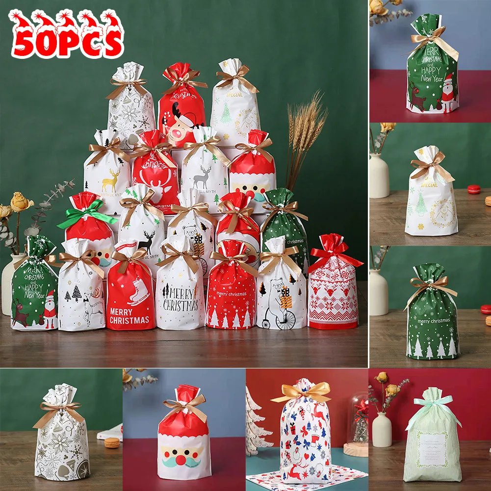 50pcs Christmas Gift Bag With Drawstring Reusable Christmas Wrapping Pouch Christmas Gifts/candies/chocolate/beads/makeup Bags
50pcs Christmas Gift Bag With Drawstring Reusable Christmas Wrapping Pouch Christmas Gifts/candies/chocolate/beads/makeup Bags