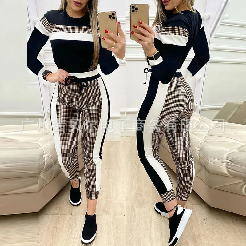 WEPBEL Women Clothing Suit 2pcs Cothes Set New Black Pattern Short-Sleeved Top + Full Length Pants
WEPBEL Women Clothing Suit 2pcs Cothes Set New Black Pattern Short-Sleeved Top + Full Length Pants
