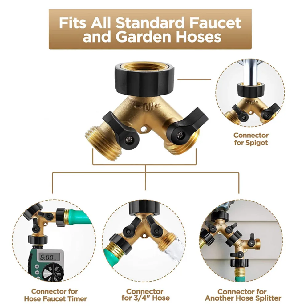 1Pcs Brass Female 3/4" 2 Way Tap Water Splitter 5/8" Garden Tap Y Quick Connector Irrigation valve Hose Pipe Adapter
1Pcs Brass Female 3/4" 2 Way Tap Water Splitter 5/8" Garden Tap Y Quick Connector Irrigation valve Hose Pipe Adapter