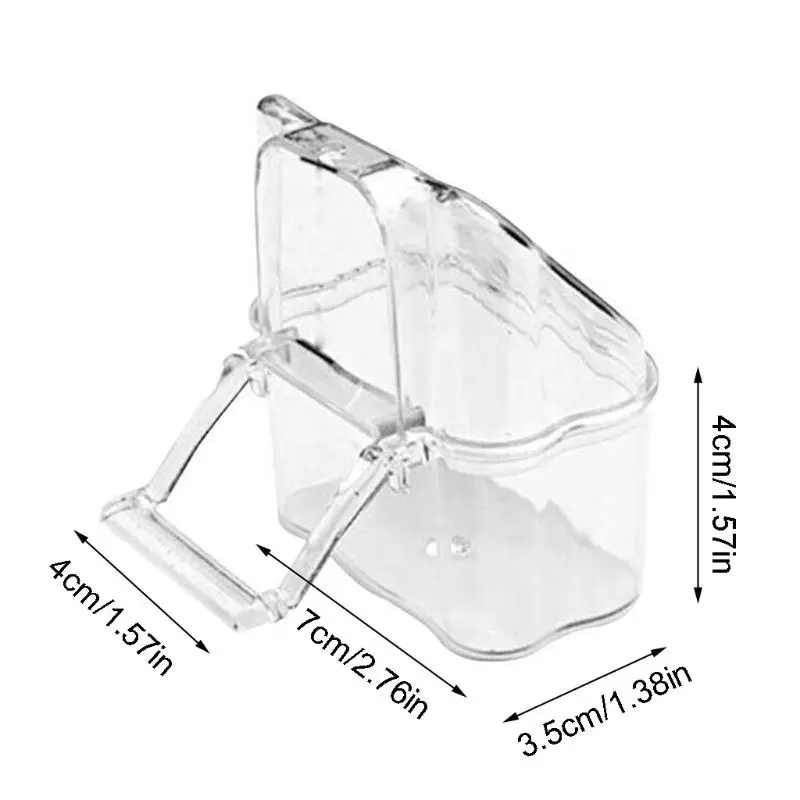 

Parrot Bird Transparent Plastic Food Cup Bowl Company Clean Water Silo Waterer Box Bird Accessory for Parakeets Canarie