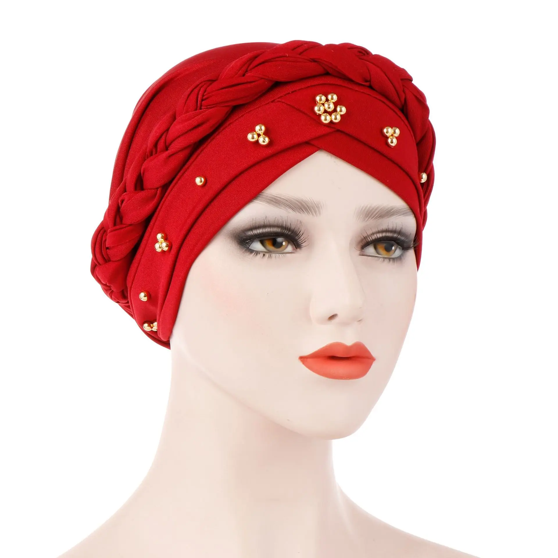 Helisopus Women Beaded Braid Turban Muslim Hijabs Solid Head Scarf Cover Arab Hair Loss Chemo Cap Bandanas Hair Accessories
Helisopus Women Beaded Braid Turban Muslim Hijabs Solid Head Scarf Cover Arab Hair Loss Chemo Cap Bandanas Hair Accessories