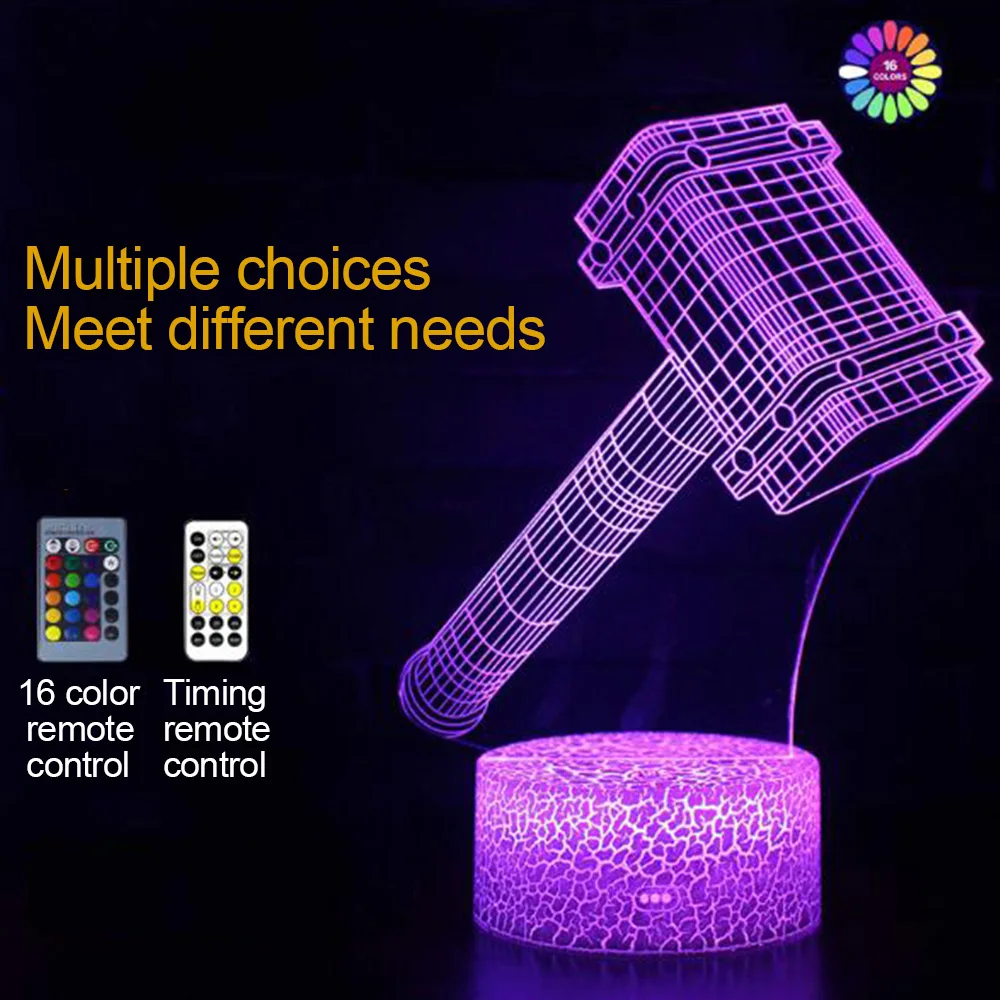 Disney Marvel Avengers Hulk Thor 3D Table Lamp 7/16 Color LED Bedside Night Light Creative Decoration Model Birthday Gift
Disney Marvel Avengers Hulk Thor 3D Table Lamp 7/16 Color LED Bedside Night Light Creative Decoration Model Birthday Gift