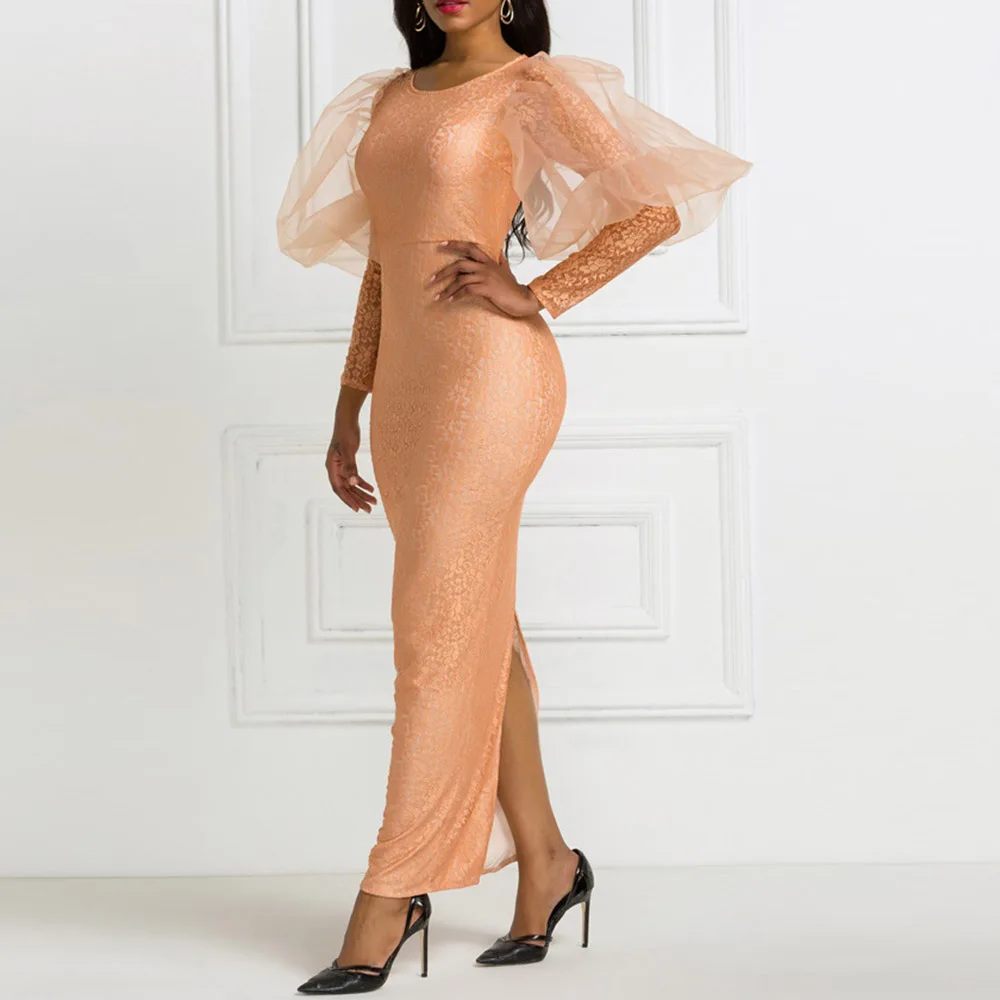 Женское элегантное платье цвета хаки с блестками и дизайнерским дизайном