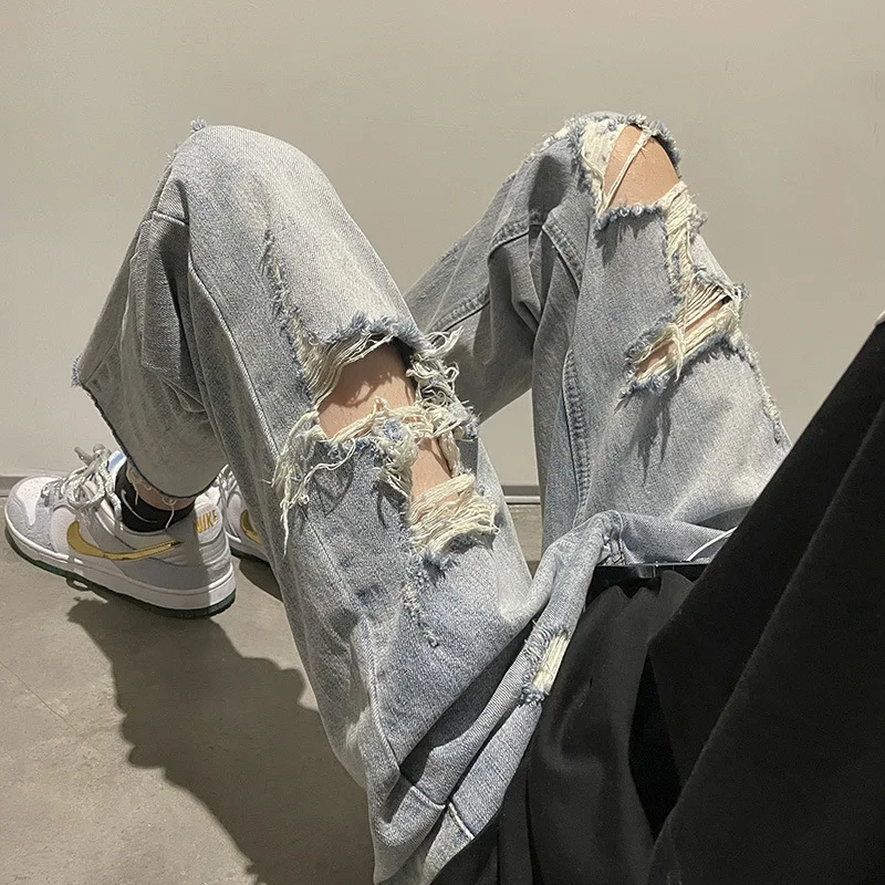 New Summer Trend Fashion Rip Hip Hop Men Denim Pants Loose Casual Shopping With Men Straight Wash Comfortable Denim Pants
New Summer Trend Fashion Rip Hip Hop Men Denim Pants Loose Casual Shopping With Men Straight Wash Comfortable Denim Pants