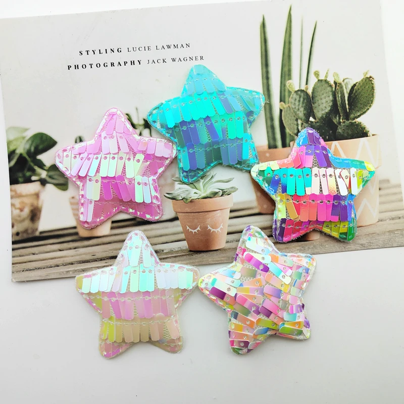 30Pcs/LOT 4.8CM Shiny Sequin Star Padded Appliques For DIY Handmade Children Hair Clip Accessories And Hat Shoes Patches
30Pcs/LOT 4.8CM Shiny Sequin Star Padded Appliques For DIY Handmade Children Hair Clip Accessories And Hat Shoes Patches