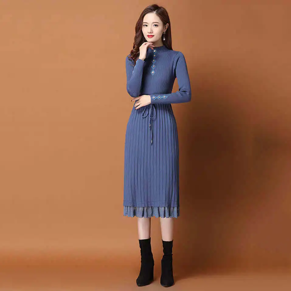 Autumn Winter New Style Sweater Dress Long below the Knee Knitted Dress for Women Dresses for Women Vestido De Mujer
Autumn Winter New Style Sweater Dress Long below the Knee Knitted Dress for Women Dresses for Women Vestido De Mujer
