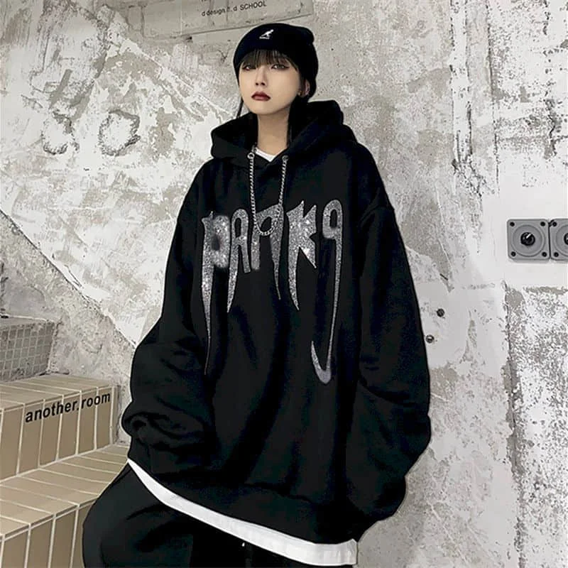 Spring Autumn Harajuku Hoodies Women Hooded Pullovers Printed Diamond Letter Punk Streetwear Casual Sweatshirt Female Clothing
Spring Autumn Harajuku Hoodies Women Hooded Pullovers Printed Diamond Letter Punk Streetwear Casual Sweatshirt Female Clothing