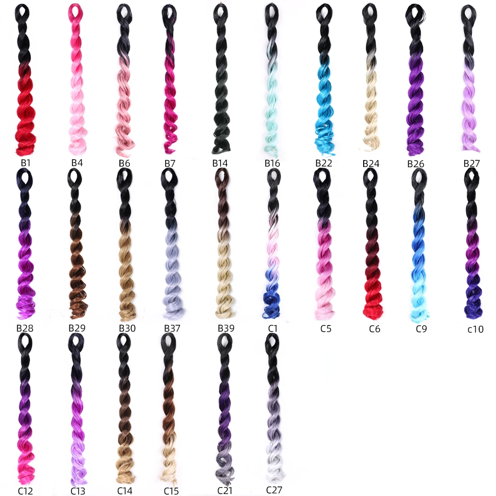 24inch Long Wavy Sea Body Jumbo Braids Hair Ombre Brown BUG Blonde Hair for Afro Women Synthetic Crochet Braiding Hair Extension