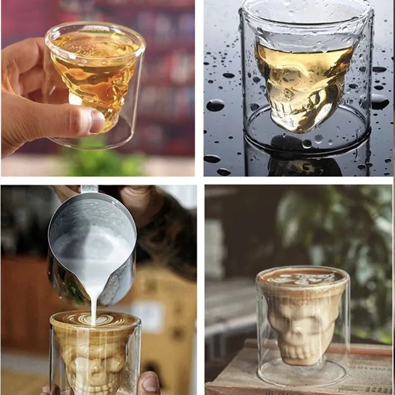 Coffee Mug Double-Layered Transparent Crystal Skull Head Glass Cup For Household Whiskey Wine Vodka Bar Club Beer Wine Glass
Coffee Mug Double-Layered Transparent Crystal Skull Head Glass Cup For Household Whiskey Wine Vodka Bar Club Beer Wine Glass