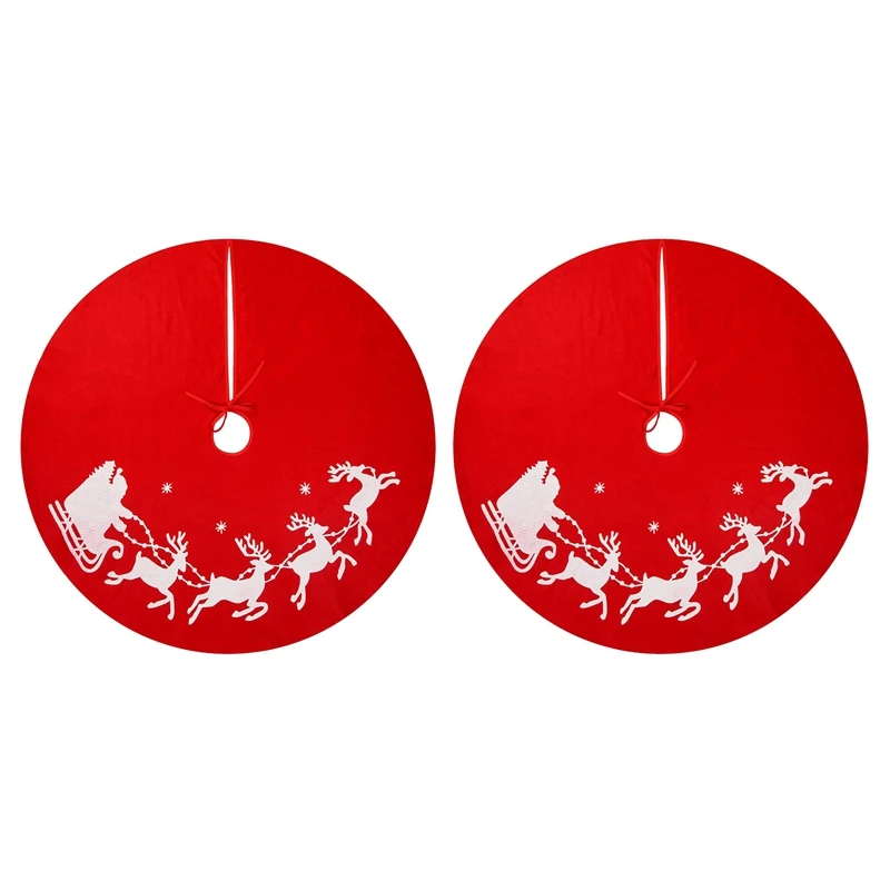 2 Pcs Christmas Tree Skirt - 39.4 Inches Large Tree Skirt with Santa and Reindeers Pattern for Xmas Holiday Decoration
2 Pcs Christmas Tree Skirt - 39.4 Inches Large Tree Skirt with Santa and Reindeers Pattern for Xmas Holiday Decoration