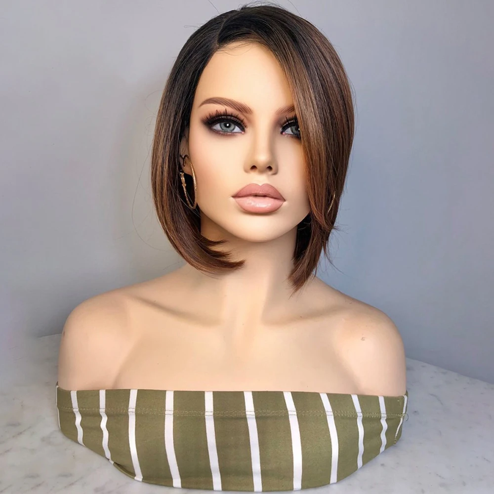 Ombre Highlight Brown Remy Short Bob 13x4Lace Front Human Hair Wig For Black Women With Babyhair Preplucked Brazilian Straight
Ombre Highlight Brown Remy Short Bob 13x4Lace Front Human Hair Wig For Black Women With Babyhair Preplucked Brazilian Straight