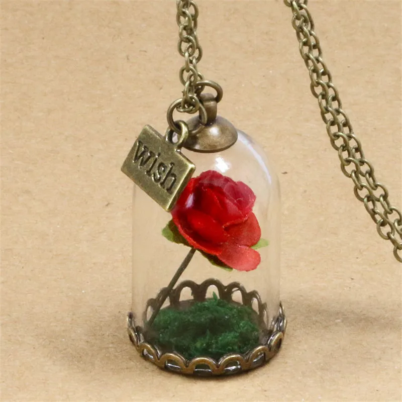 Beauty And The Beast Dried Flower Necklace Best Wish To Lover Fashion Glass Pendant Sweater Chain For Women Love Gift Jewelry
Beauty And The Beast Dried Flower Necklace Best Wish To Lover Fashion Glass Pendant Sweater Chain For Women Love Gift Jewelry