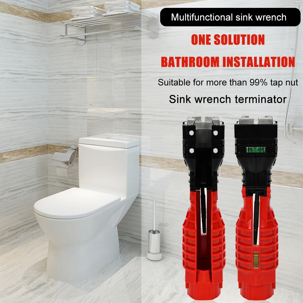 18 in 1 Foldable Water Pipe Wrench Double End Basin Bottom Pliers Sleeve Bathroom Faucet Sink Installation and Maintenance Tool
18 in 1 Foldable Water Pipe Wrench Double End Basin Bottom Pliers Sleeve Bathroom Faucet Sink Installation and Maintenance Tool