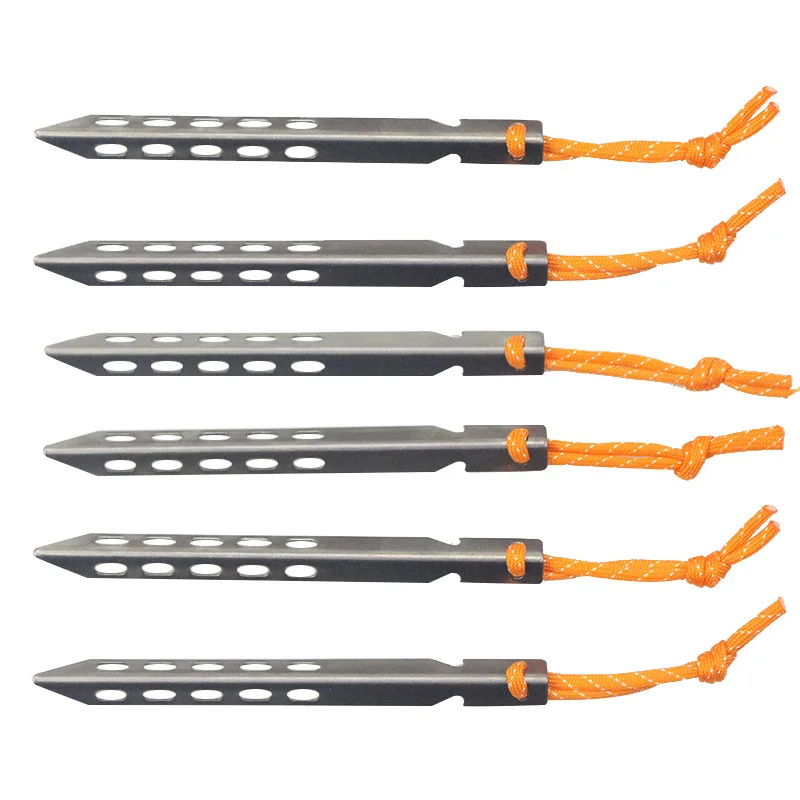 12 PCS Titanium Tent Pegs V Shape Titanium Spike With Rope Stake Camping Hiking Equipment Outdoor Traveling Tent Accessories
12 PCS Titanium Tent Pegs V Shape Titanium Spike With Rope Stake Camping Hiking Equipment Outdoor Traveling Tent Accessories