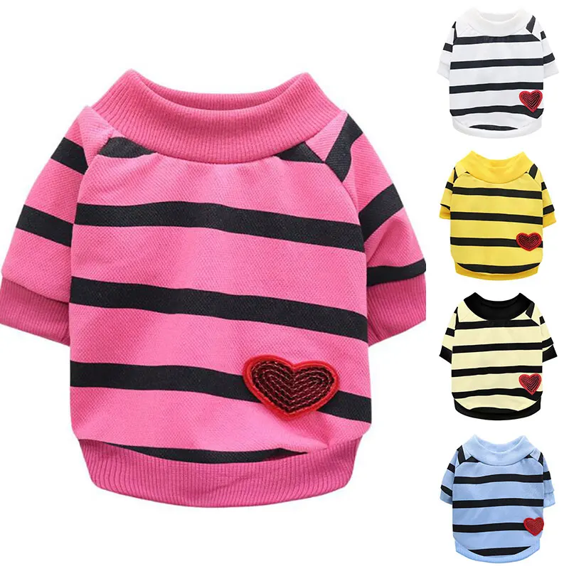New Fashion Pet Dog Spring And Summer Black and White Striped Love Round Neck Warm Sweater French Bulldog Bully Pet Clothing
New Fashion Pet Dog Spring And Summer Black and White Striped Love Round Neck Warm Sweater French Bulldog Bully Pet Clothing