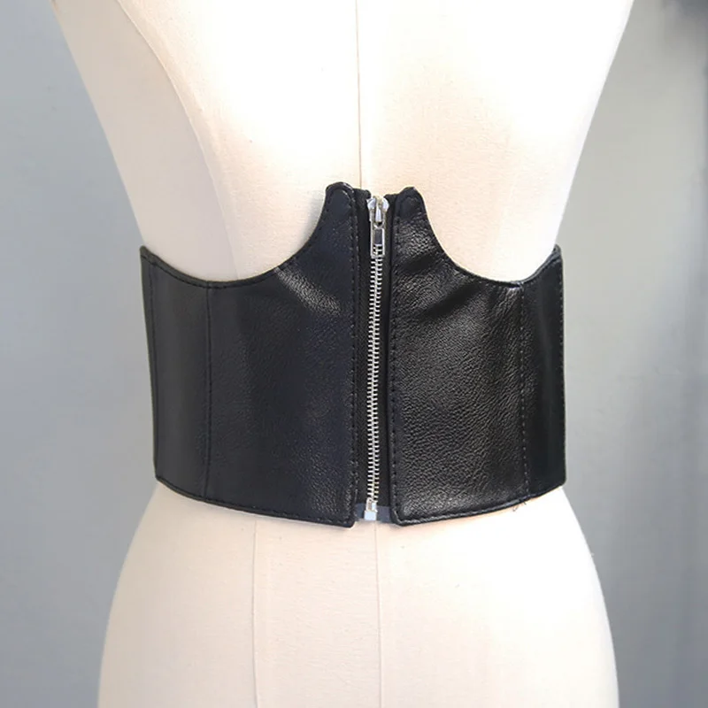 Punk Fashion Pu Leather Elastic Wide Corset Belts For Women Zipper Waist Straps Designer Female Coat Dress Waistband Girdle
Punk Fashion Pu Leather Elastic Wide Corset Belts For Women Zipper Waist Straps Designer Female Coat Dress Waistband Girdle