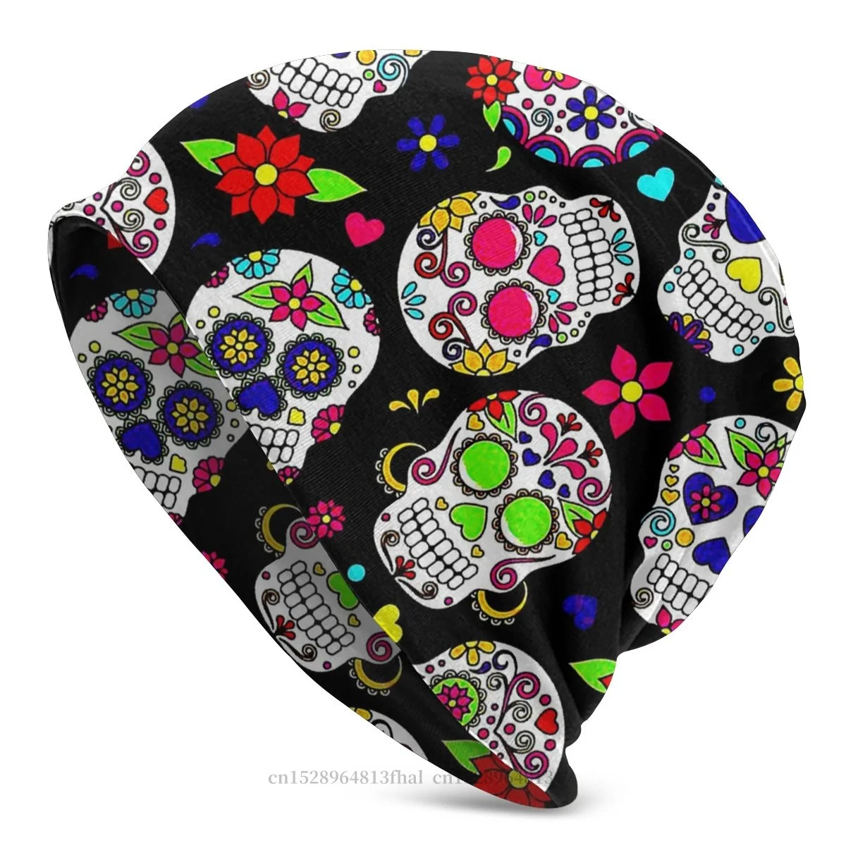 

Day of the Dead Mexican Holiday Skullies Beanies Caps Sugar Skull Flower Knitting Hat Warm Bonnet Hats Men Women's Hip Hop Cap